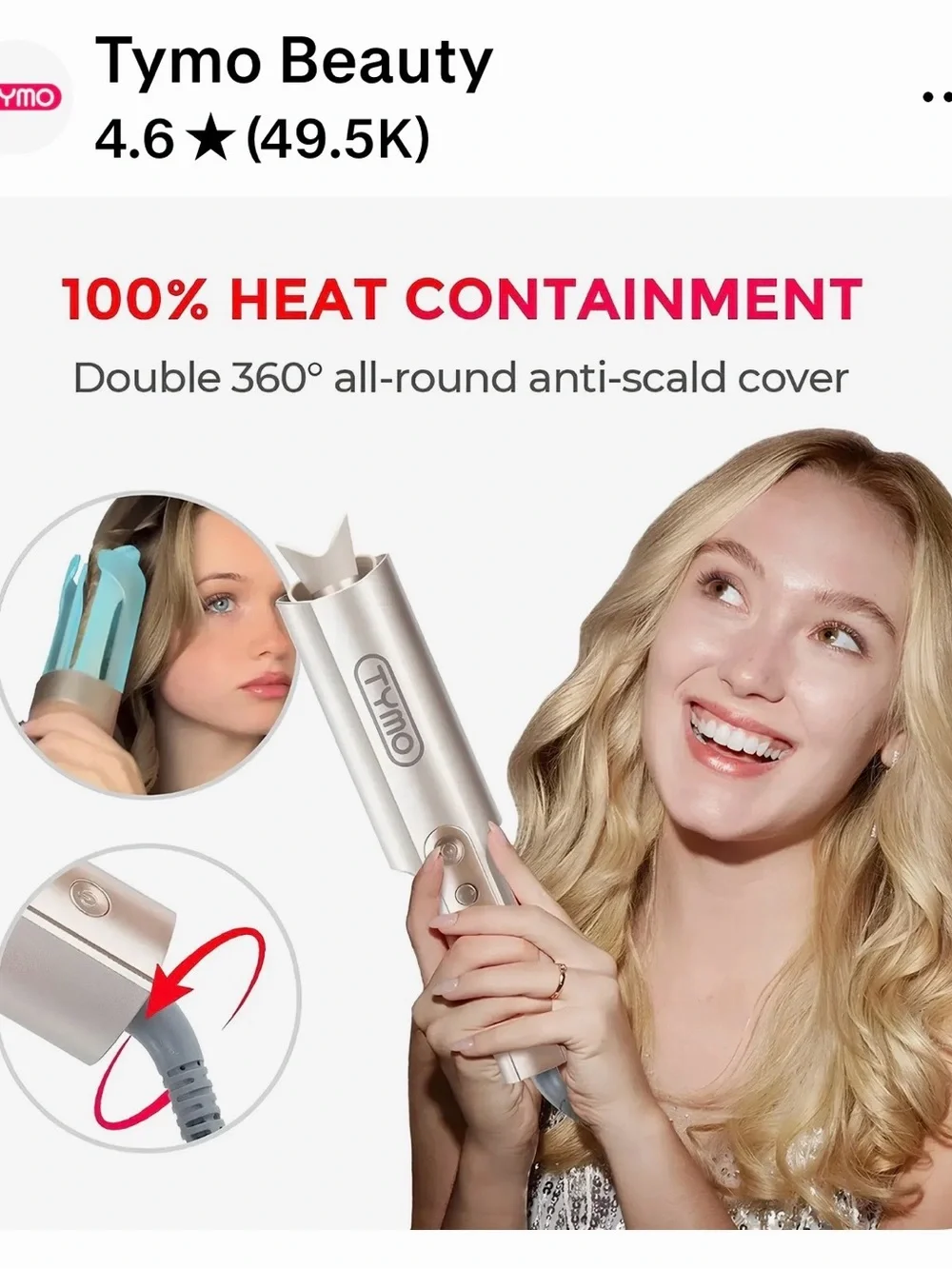 Tymo Curlpro Plus-Rose Gold Hair Styling Tool